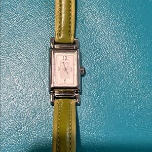 Coach Green Leather Strap Watch